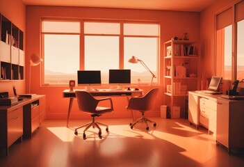 minimalist interior design style futuristic home office sleek furniture state of the art technology