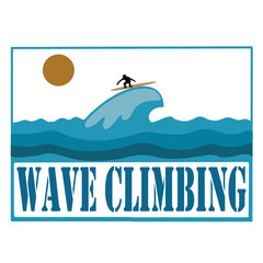 wave climbing design for t-shirt