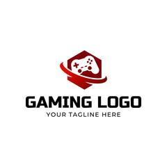 Game console and video games stick logo design template logo.