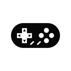 A Game Controller vector icon Silhouette black color.
