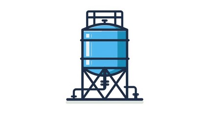 Icon of a water tank isolated against a white background