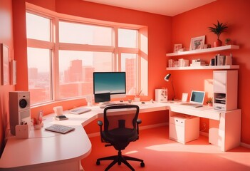 minimalist interior design style futuristic home office sleek furniture state of the art technology
