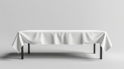 A realistic vector mockup of a tablecloth on a white background, used as a design template