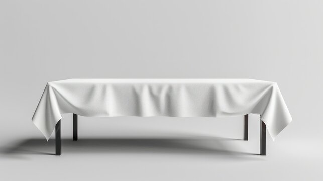 A realistic vector mockup of a tablecloth on a white background, used as a design template