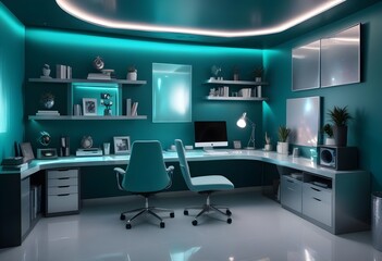 minimalist interior design style futuristic home office sleek furniture state of the art technology