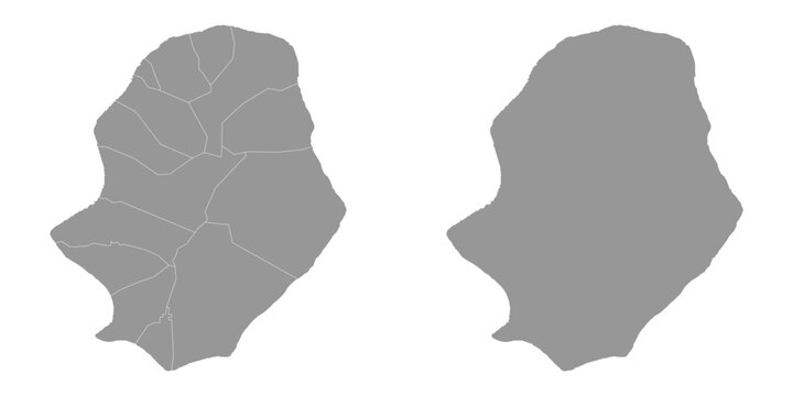 Niue map with administrative divisions. Vector illustration.