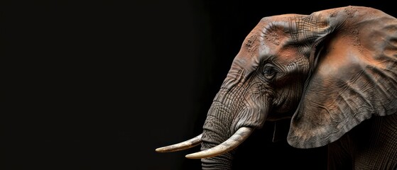 elephant, emblem of wildlife, stands isolated, its trunk and tusks symbolizing nature's grandeur