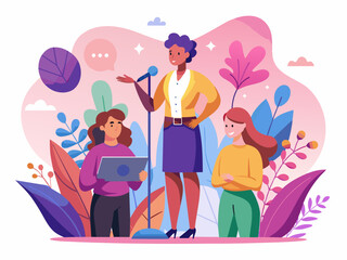 Transgender Person Speaking at a Support Group - Community and Identity Vector Illustration