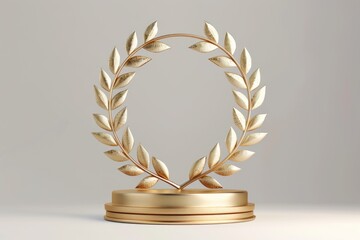 Golden circular base and golden leaves