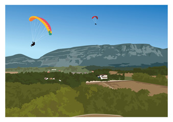 paraglider over the mountains