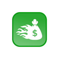 Money bag flat vector icon or logo with dollar logo, for business icon, and payment