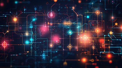 Fototapeta premium Business workflow process management concept. Workflow automation system with data diagram of the hierarchical structure of departments in business organization. digital transformation