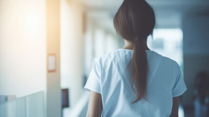 女, 女性, 女医, 医師, 看護師, 病院, ナース, 医療, 女性の後ろ姿, woman, female, female doctor, doctor, nurse, hospital, medical, woman back