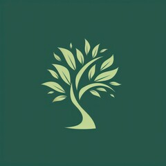 green tree logo design representing nature's growth and environmental sustainability with a modern touch