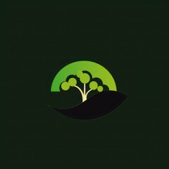 green tree logo design representing nature's growth and environmental sustainability with a modern touch