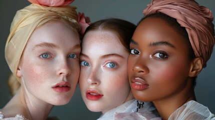 Obraz premium Achieve a harmonious portrayal of diverse skin tones by celebrating the beauty of human differences