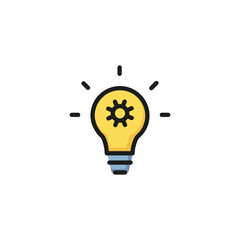 Gear bulb line icon. Light, design, solution. New idea concept. Vector illustration can be used for topics like creativity, technology, innovation