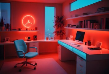 minimalist interior design style futuristic home office sleek furniture state of the art technology