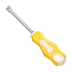 Slotted head screwdriver. Working tool for repair master