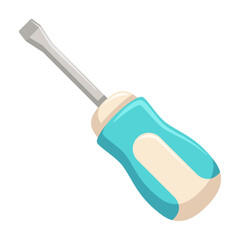 Slotted head screwdriver. Working tool for repair master