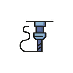 Milling line vector icon. Machine, drilling, device. Industry concept. Can be used for topics like equipment, innovation, fabrication.