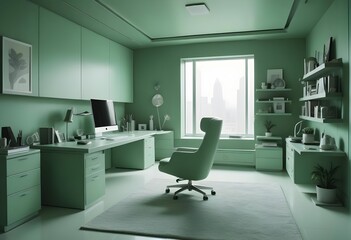 minimalist interior design style futuristic home office sleek furniture state of the art technology