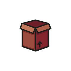 Opened box line icon. Package, relocation, container. Shipping concept. Vector illustration can be used for topics like delivery, distribution, post
