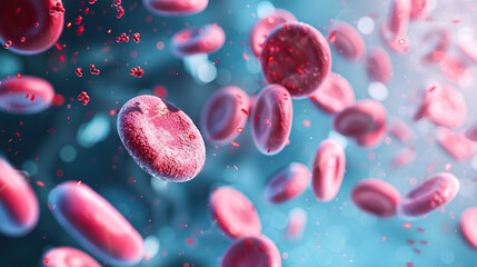 Red Blood cells flowing through