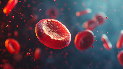 Red Blood cells flowing through