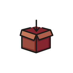 Packing parcel line icon. Unboxing, container, post. Distribution concept. Vector illustration can be used for topics like shipping, delivery, mail