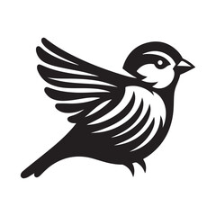 sparrow silhouette vector illustration