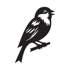 Obraz premium sparrow silhouette vector illustration