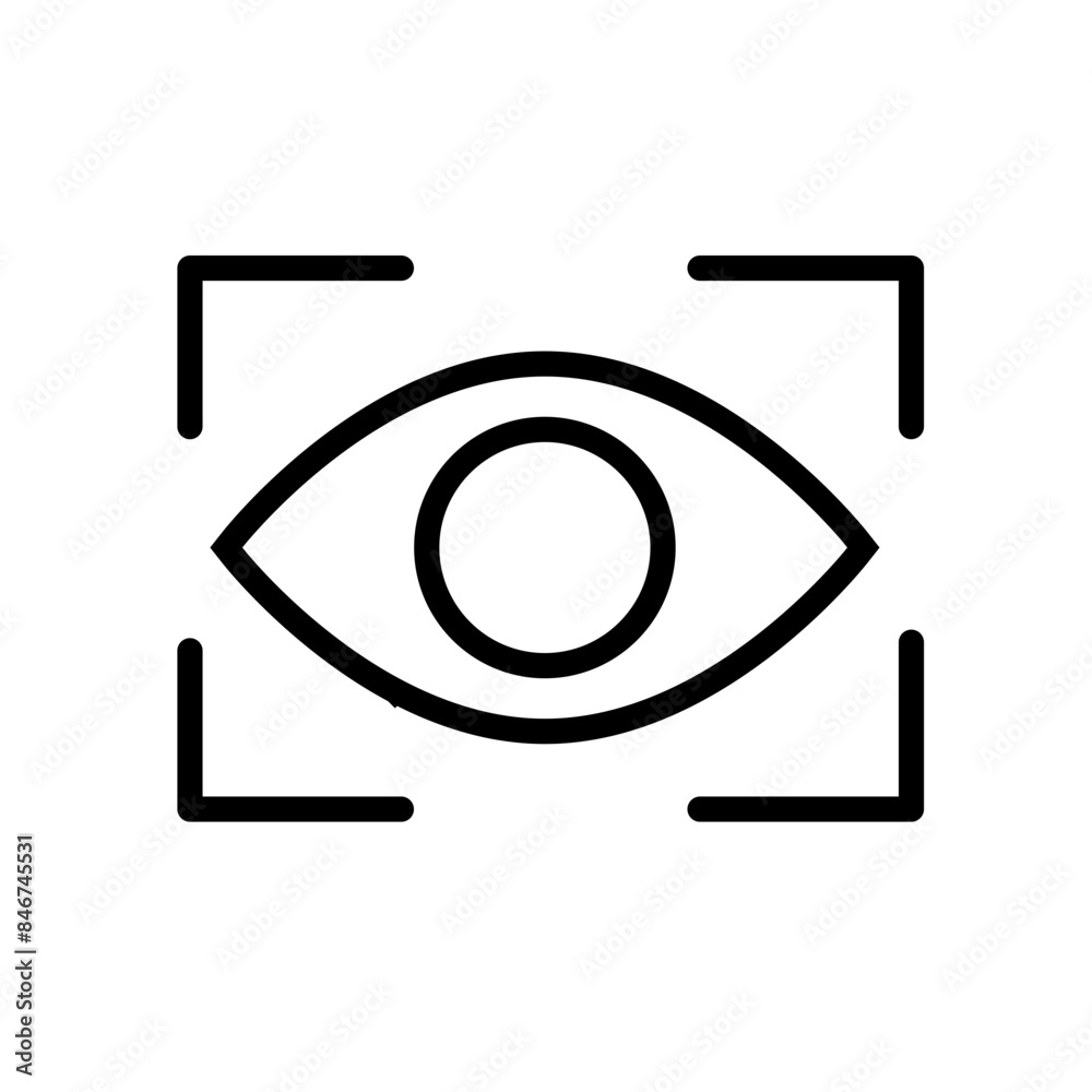 Poster eye scan icon perfect for security and biometrics themes