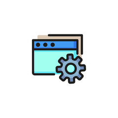 Settings folder line icon. Document, file, account. Project management concept. Vector illustration can be used for topics like service, interface, configuration