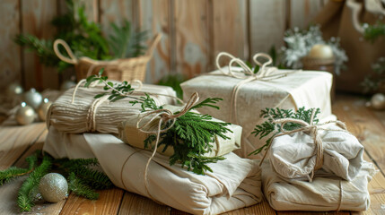 Obraz premium Eco-friendly Christmas Gifts Display 