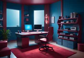 minimalist interior design style futuristic home office sleek furniture state of the art technology