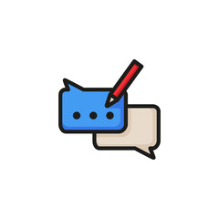 Typing message line icon. Advice, Interface concept. Vector illustration can be used for topics like messenger, forum, technical support