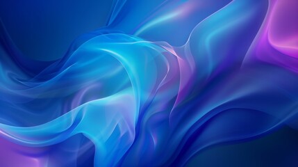 Fototapeta premium Abstract gradient background, blue layers, smooth, blue and purple colors, dark and neon