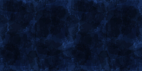 Watercolor seamless pattern. Vector cloud sky print. Blue transparent brush stains texture.