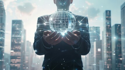 The futuristic digital globe