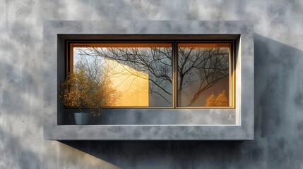 Fototapeta premium A window with a potted plant in it