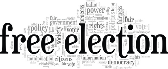 Free Election word cloud conceptual design isolated on white background.
