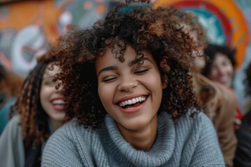 Youth culture and friendship life style concept of friends from diverse cultures having fun outside.