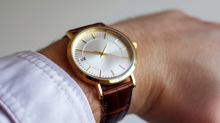 golden yellowish watch 
