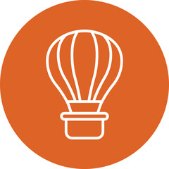 Hot Air Balloon line circle icon