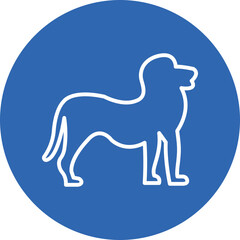 Lion line circle icon