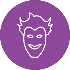 Joker line circle icon