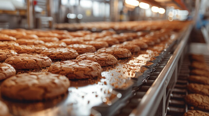 お菓子工場の生産ライン