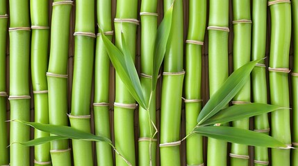 Obraz premium Close up of lush green bamboo stalks, highlighting their exquisite texture and innate natural beauty