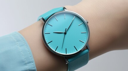 greenish color watch on a beautiful wrist